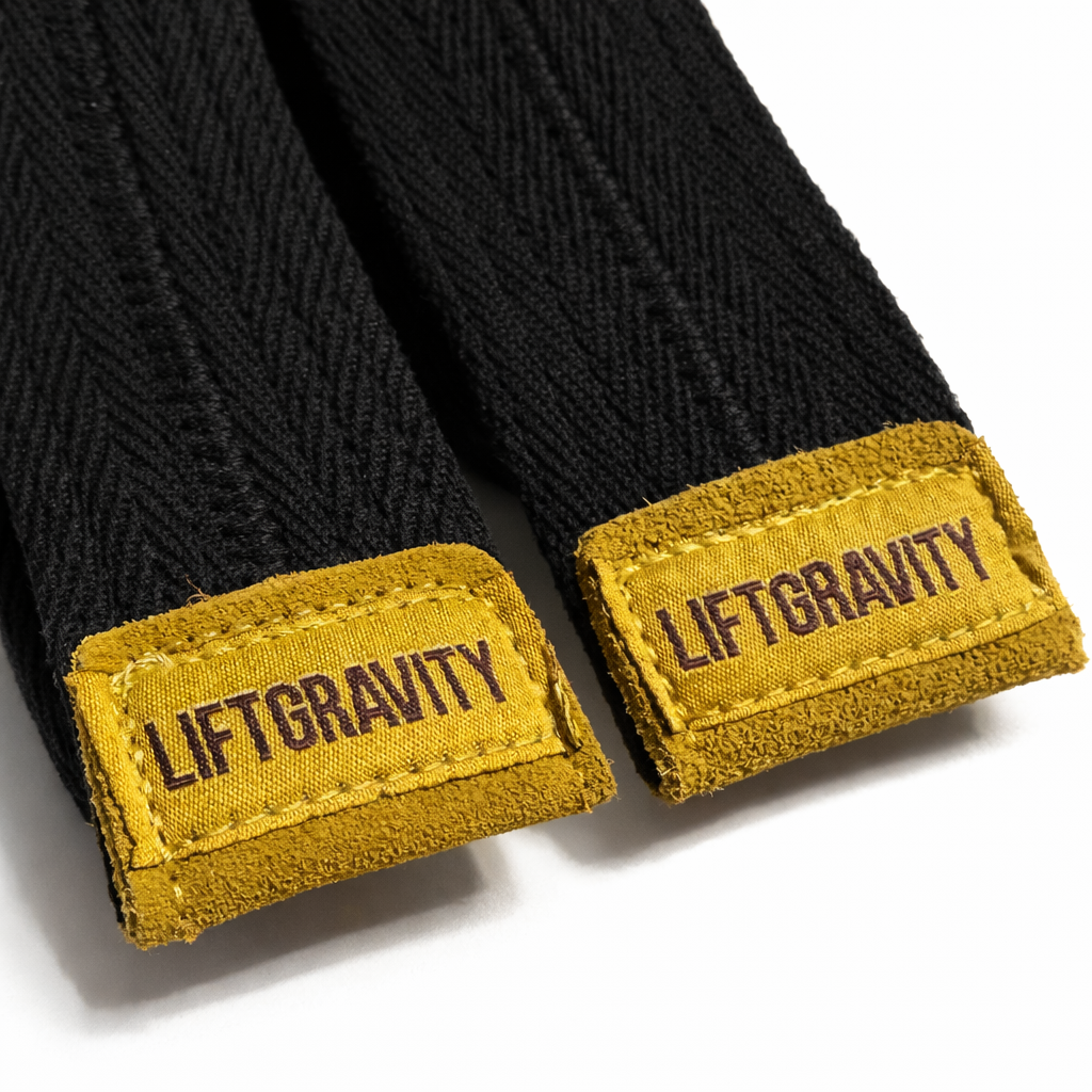 Sangles de tirage en coton à boucle fixe (Noire)